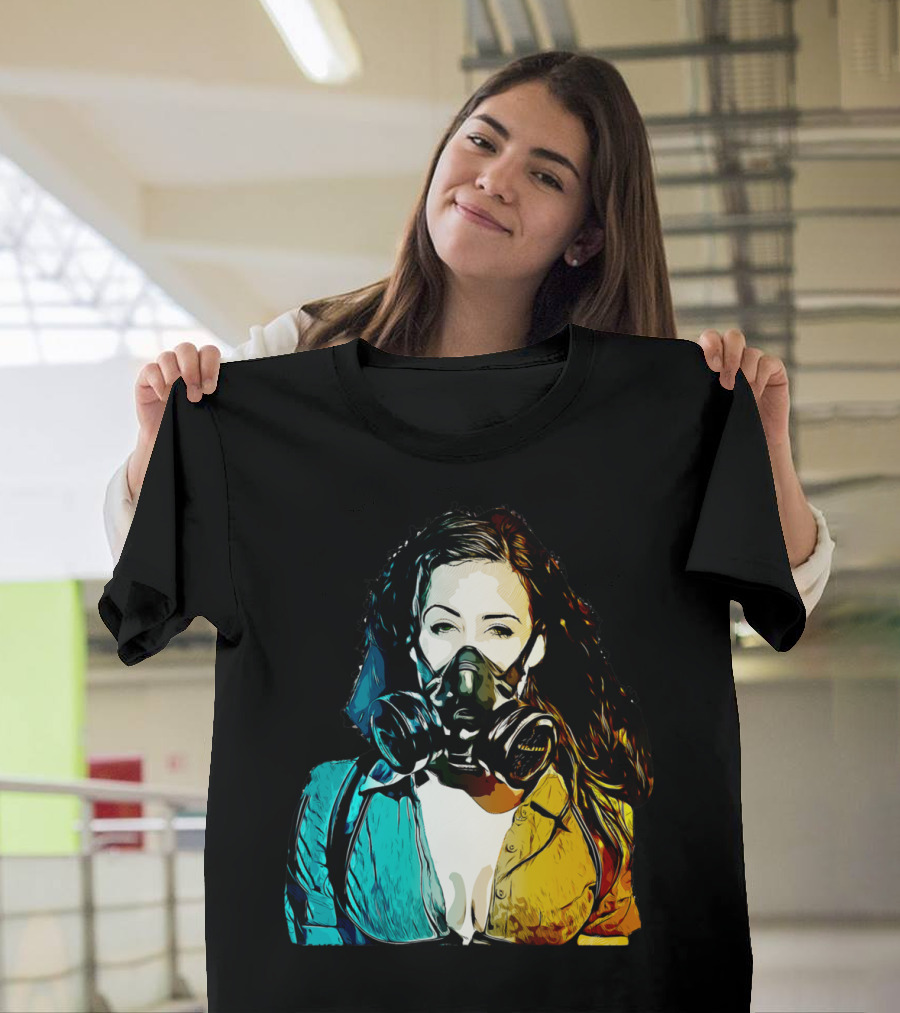 Gas Mask Woman Colorful T-Shirt