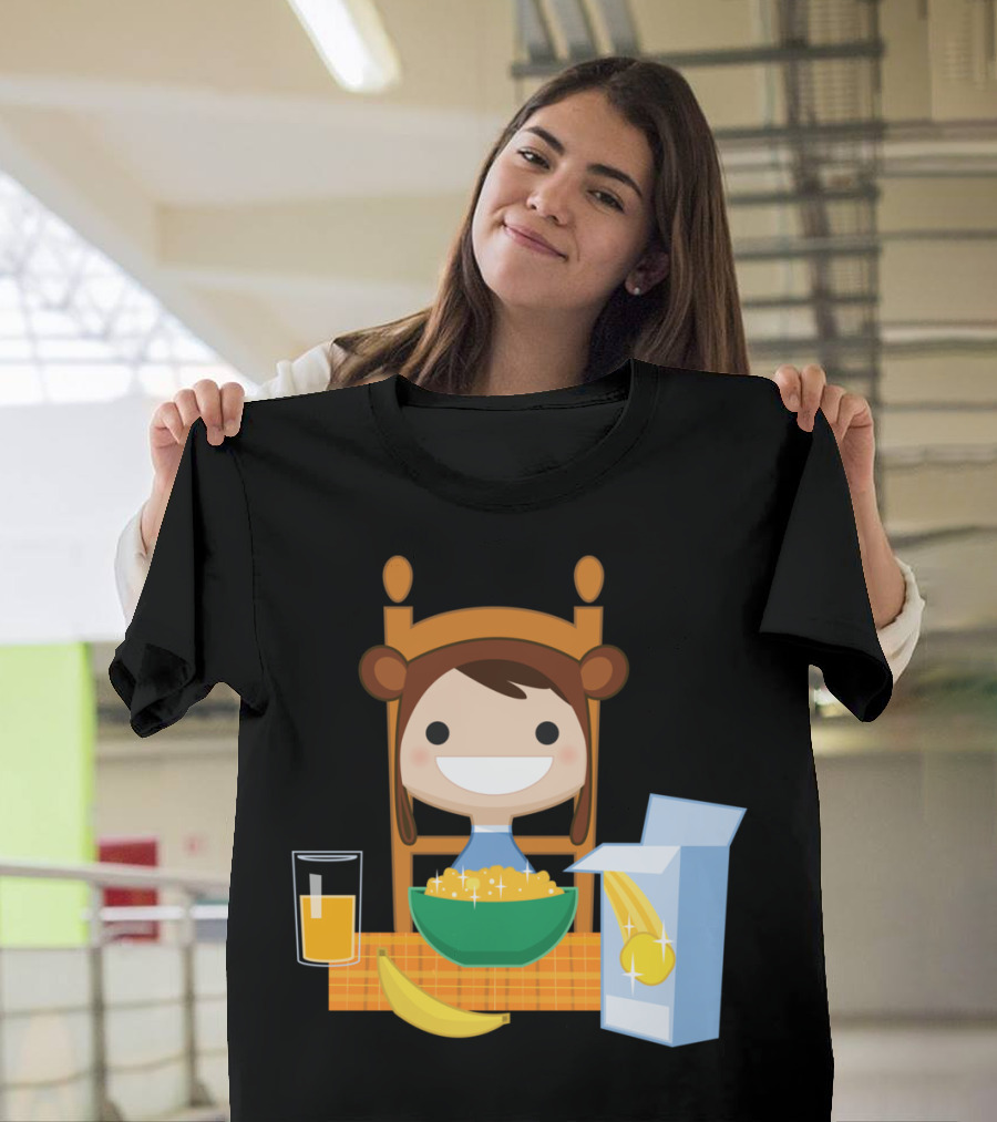 CEREALBOY Smiling Character with Breakfast Elements and Juice T-Shirt