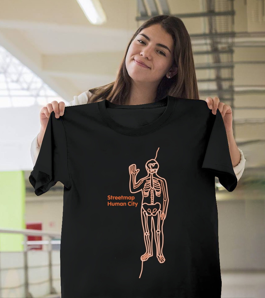 Streetmap Human City Skeleton Neon T-Shirt