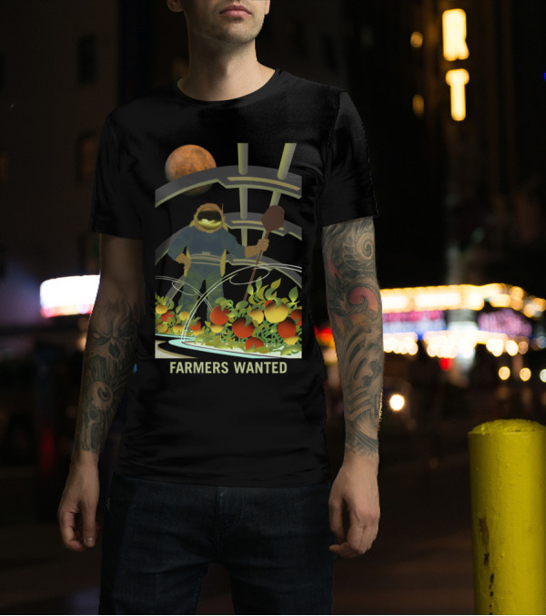 Farmers Wanted Intergalactic Garden In Space With Astronaut And Planets T-Shirt