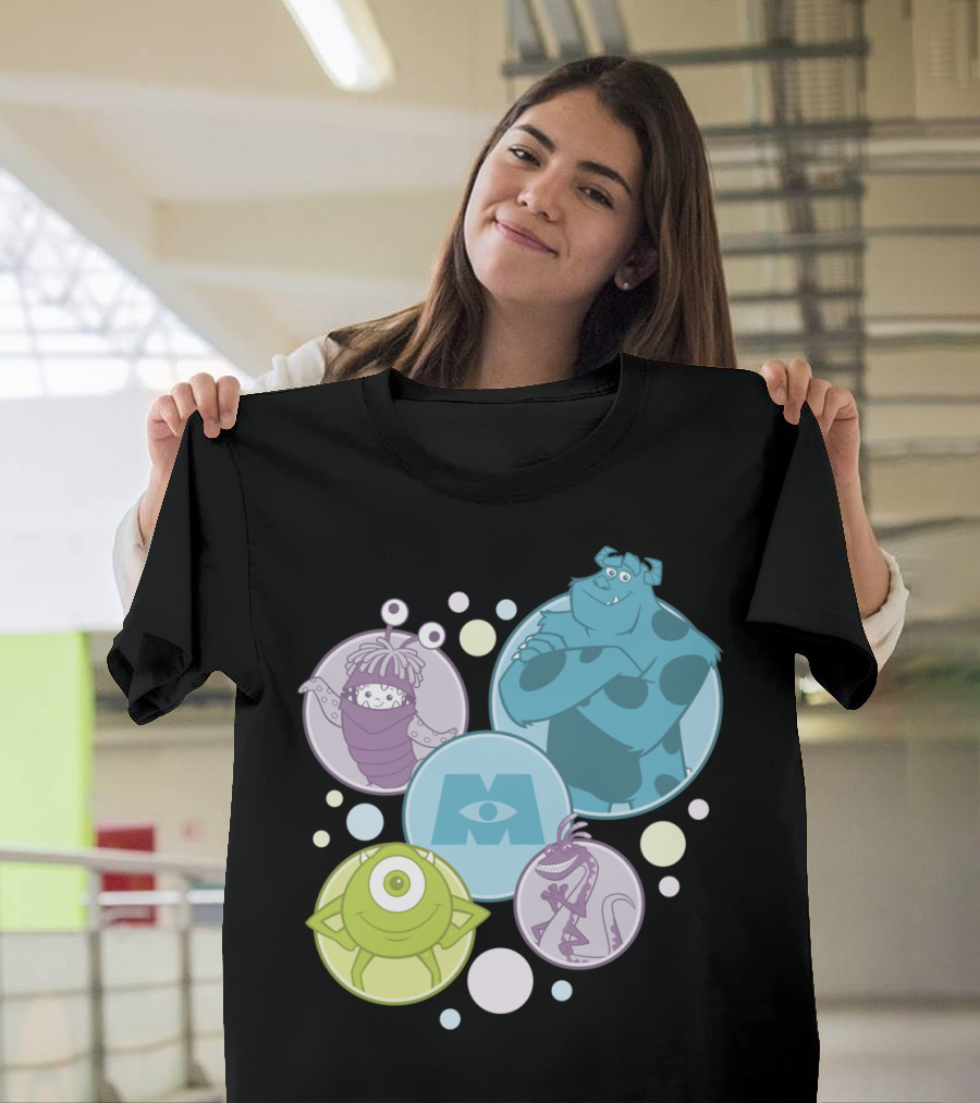 Monsters University Mike Sulley Randall Art Roz Bubbles T-Shirt
