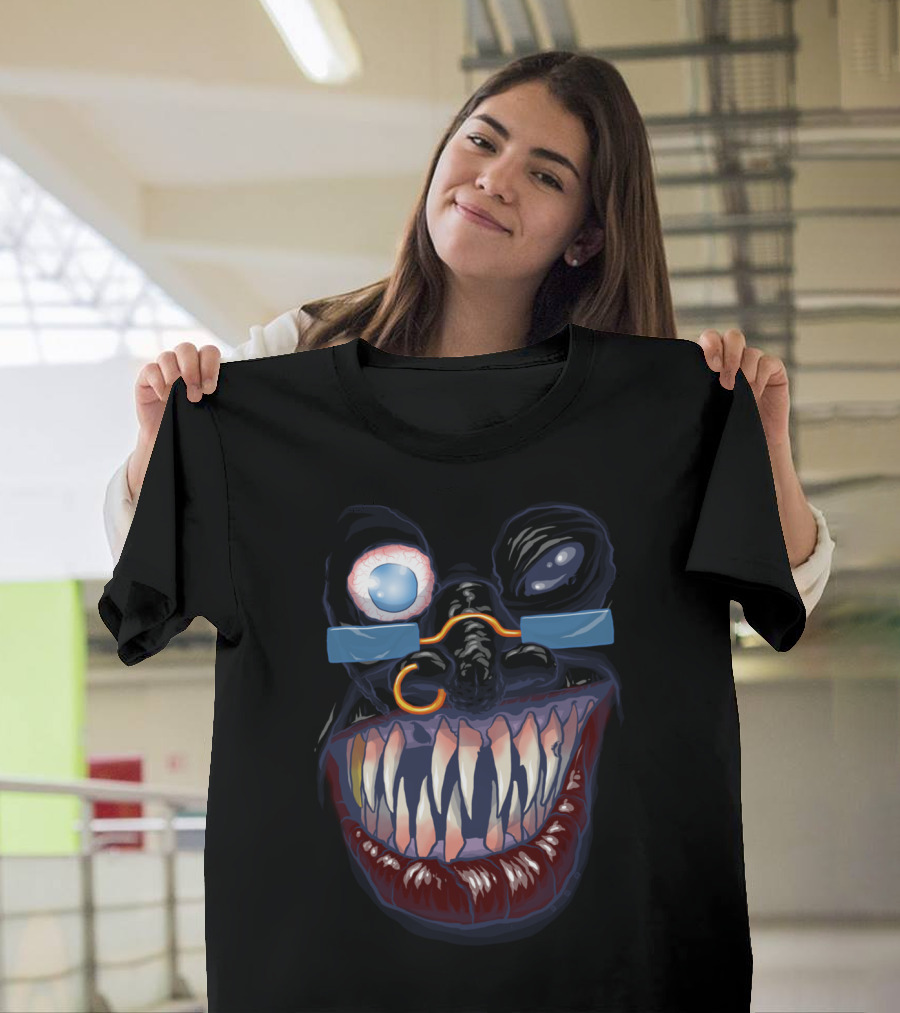 Monster Face One Creepy Cartoon Teeth Scary Eye T-Shirt