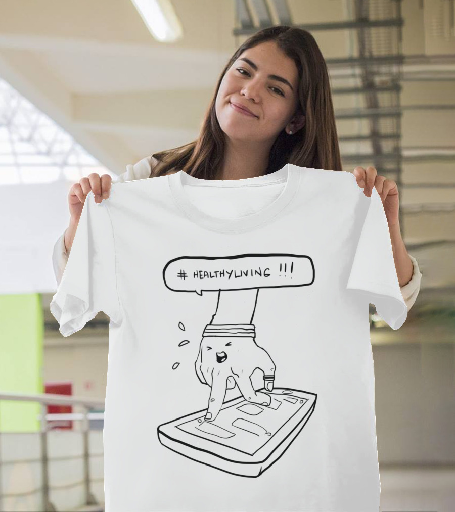HEALTHYLIVING Finger Walking Exercise on Smartphone T-Shirt