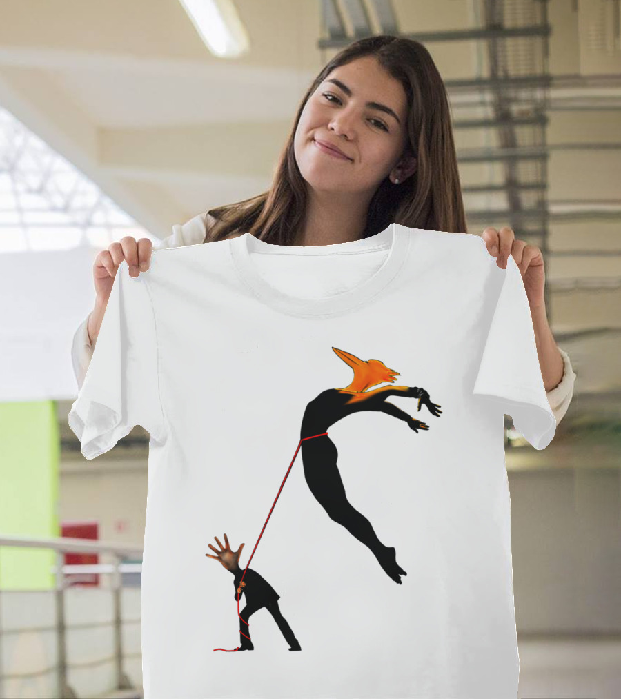 A Dream Of Dance in Motion: Leaping Figure Connected by a Red Thread T-Shirt