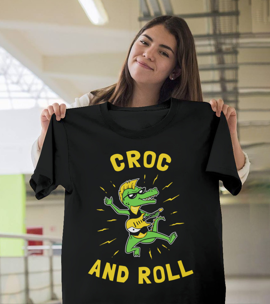 Croc And Roll Rocking Guitar Crocodile T-Shirt