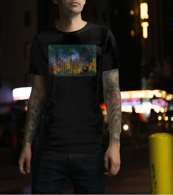 Long Walk Home N Majestic Forest Unicorn Horse Twilight Adventure T-Shirt