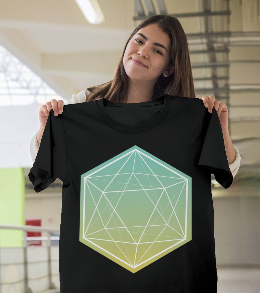 Geo Diamond Lone Hexagonal Gradient Geometry T-Shirt