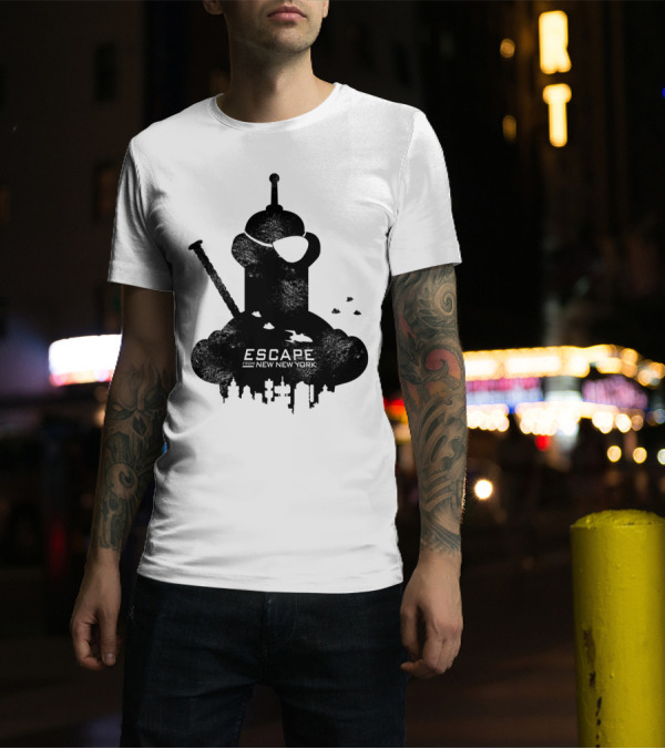 Escape From New New York Silhouette Bender Statue T-Shirt
