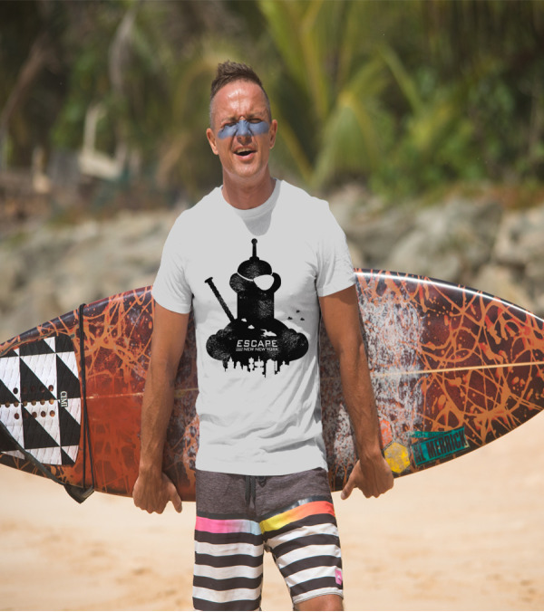 Escape From New New York Silhouette Bender Statue T-Shirt