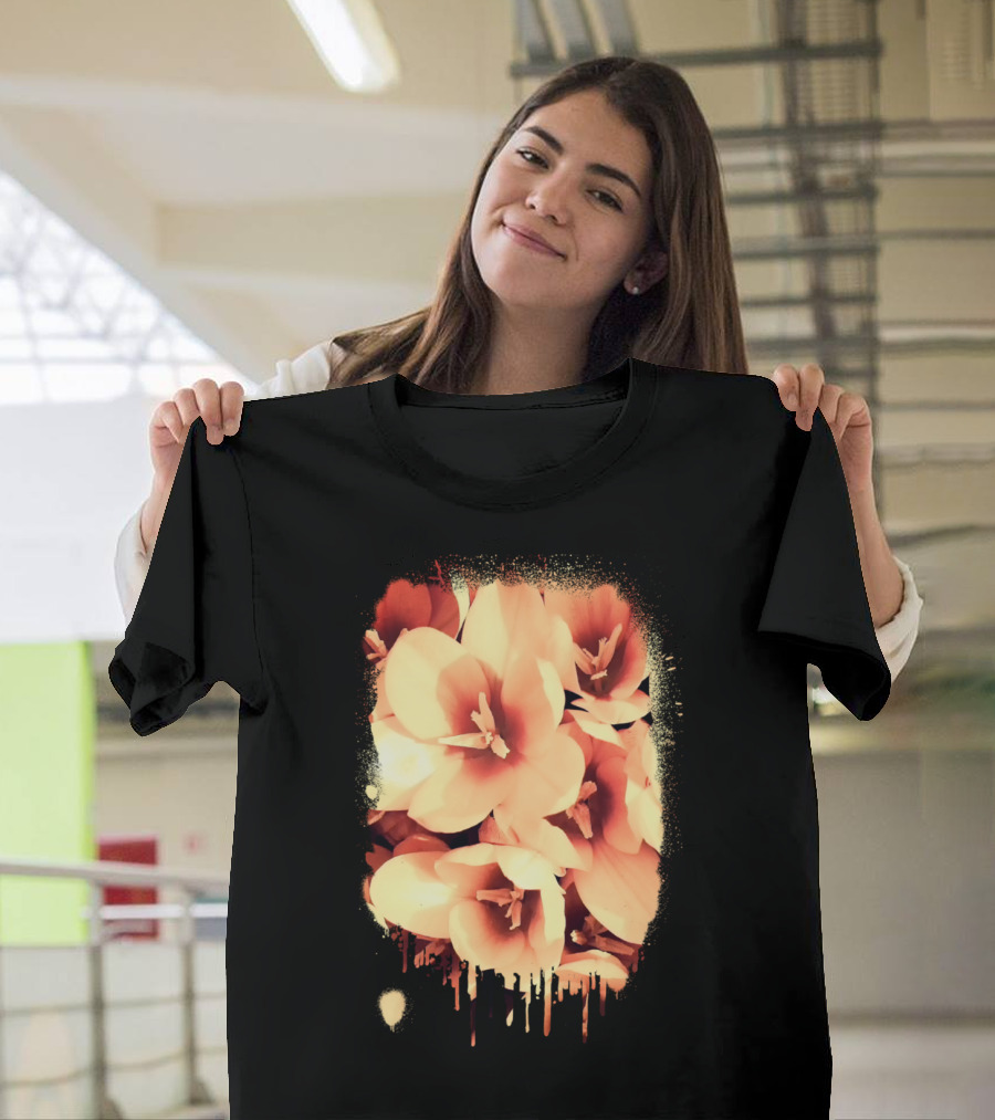 Flowers In The Garden Blooming Elegance Dripping Aesthetic T-Shirt