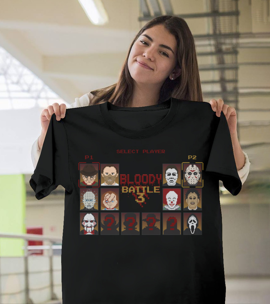 BLOODY BATTLE 3 SELECT PLAYER P1 P2 T-Shirt