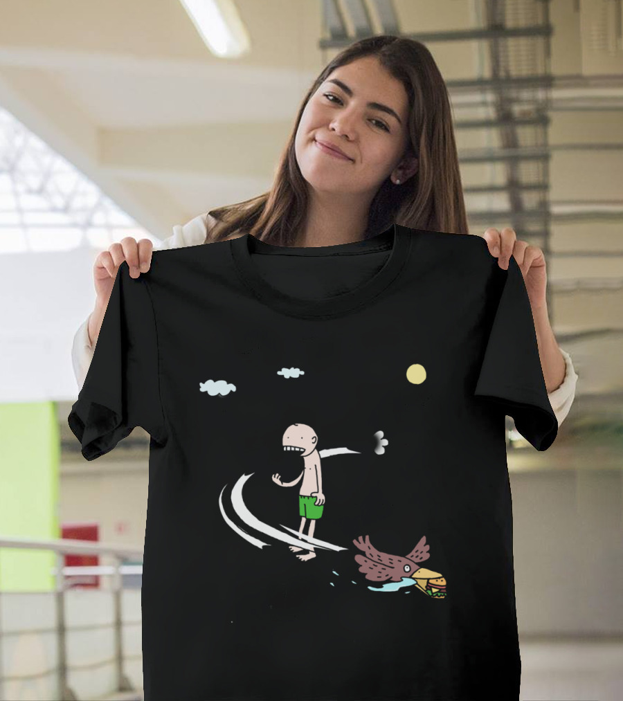 A Memory Of Last Summer Sun Clouds Bird Sandwich Guy Green Shorts T-Shirt