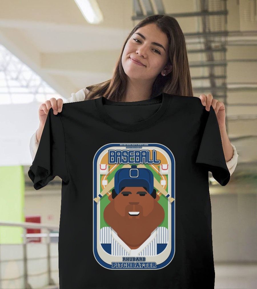BASEBALL RHUBARB PITCHBATTER BLUE PINSTRIPES T-Shirt