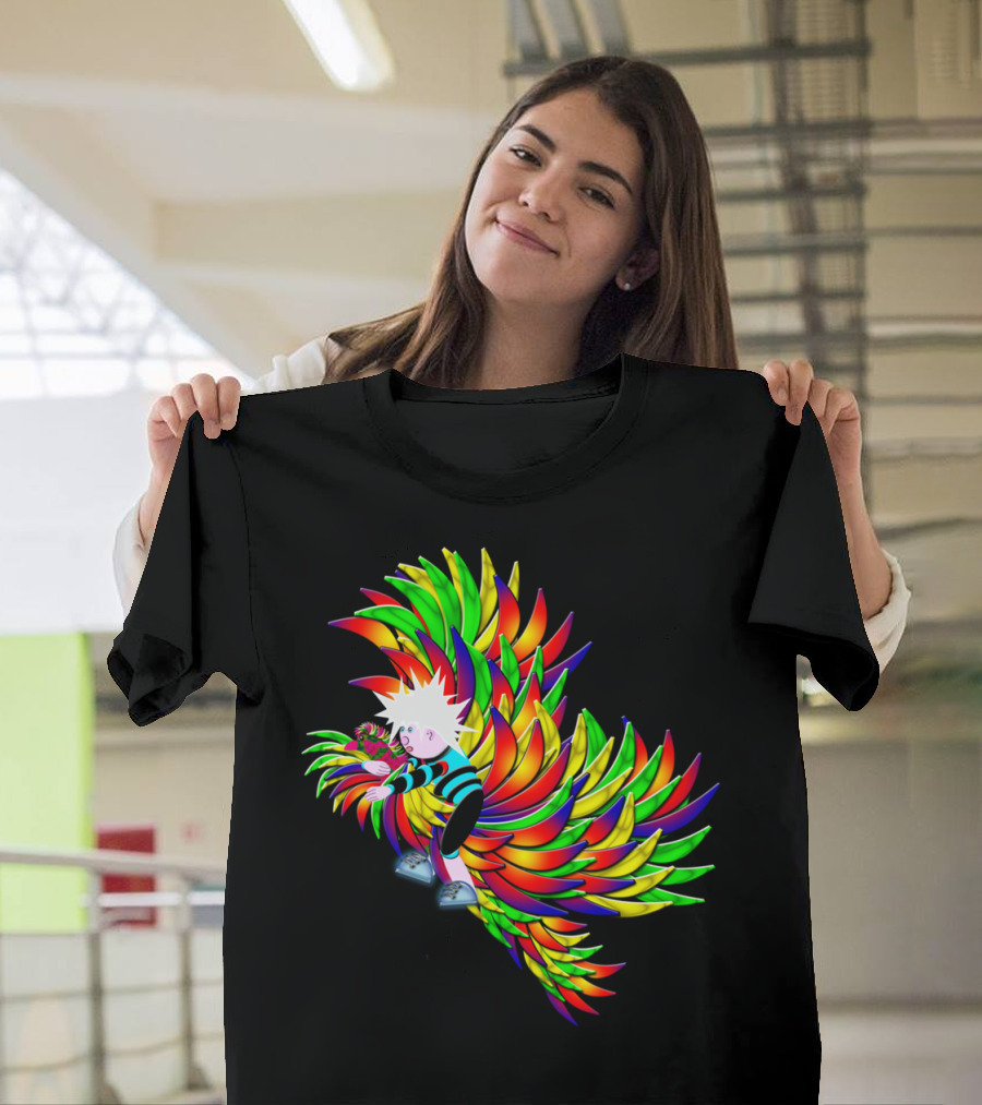 Neon Bird And The Colorful Wings Creature T-Shirt