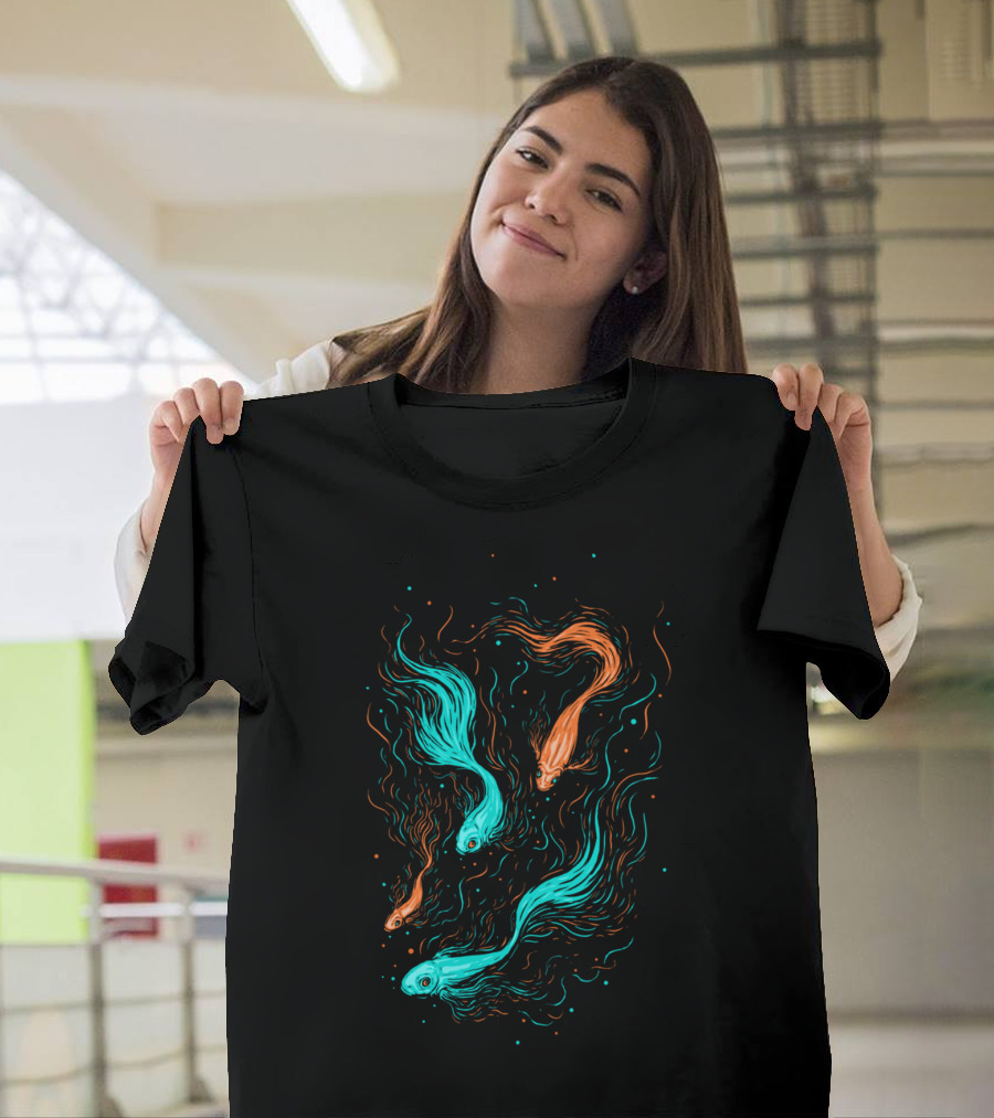 Neon Float Glowing Fish Dreamscape T-Shirt