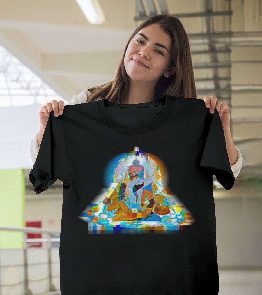 Analogital Tantra Glitched Buddha Meditation T-Shirt