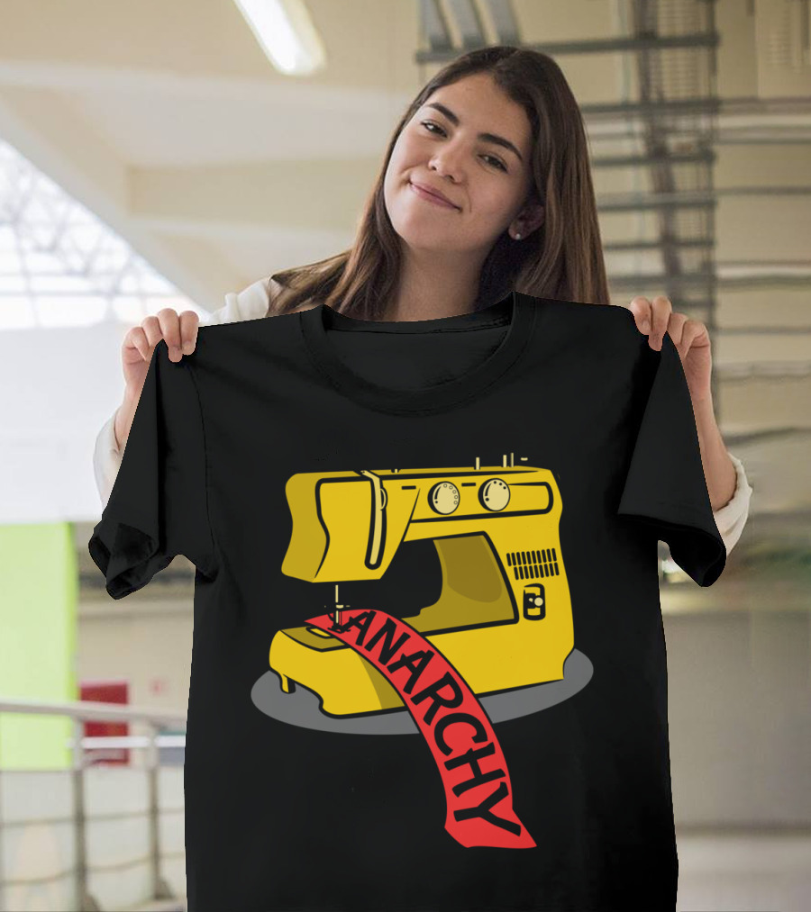 Anarchy Sewing Machine Red Banner Creativity T-Shirt
