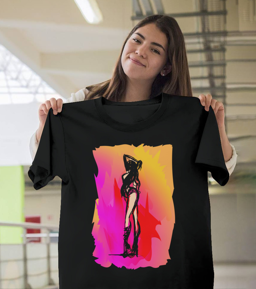 Evening Heat Dance Floor Silhouette on Vibrant Background T-Shirt