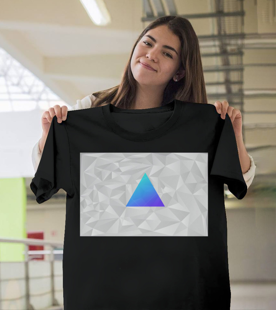Lucid Trisaic Polygonal Blue Gradient Triangle T-Shirt