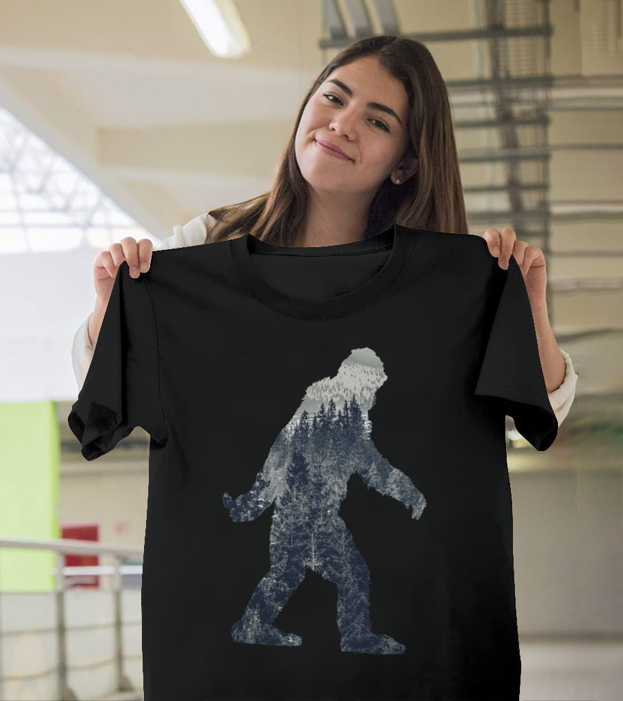 Sasquatch in Winter Forest T-Shirt