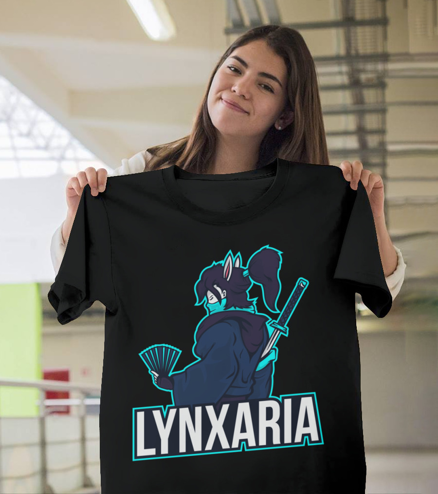 Lynxaria Samurai Warrior with Katana and Fan T-Shirt