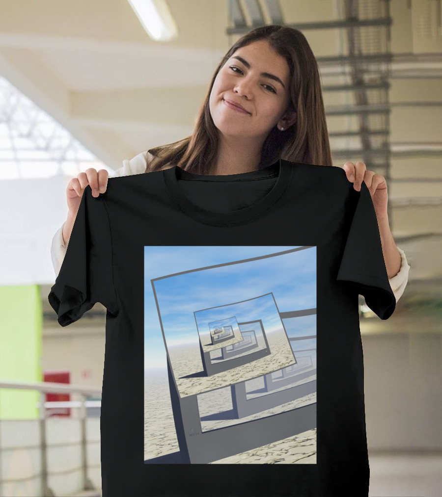 Surreal Infinite Loop Desert Monitors Canvas T-Shirt