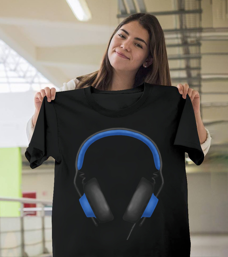 Blue and Black Over-Ear Headphones T-Shirt