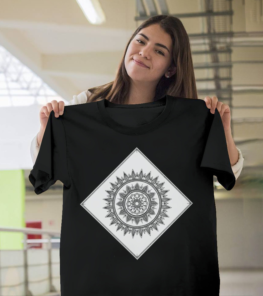 Diamond Mandala Sunburst Geometric T-Shirt