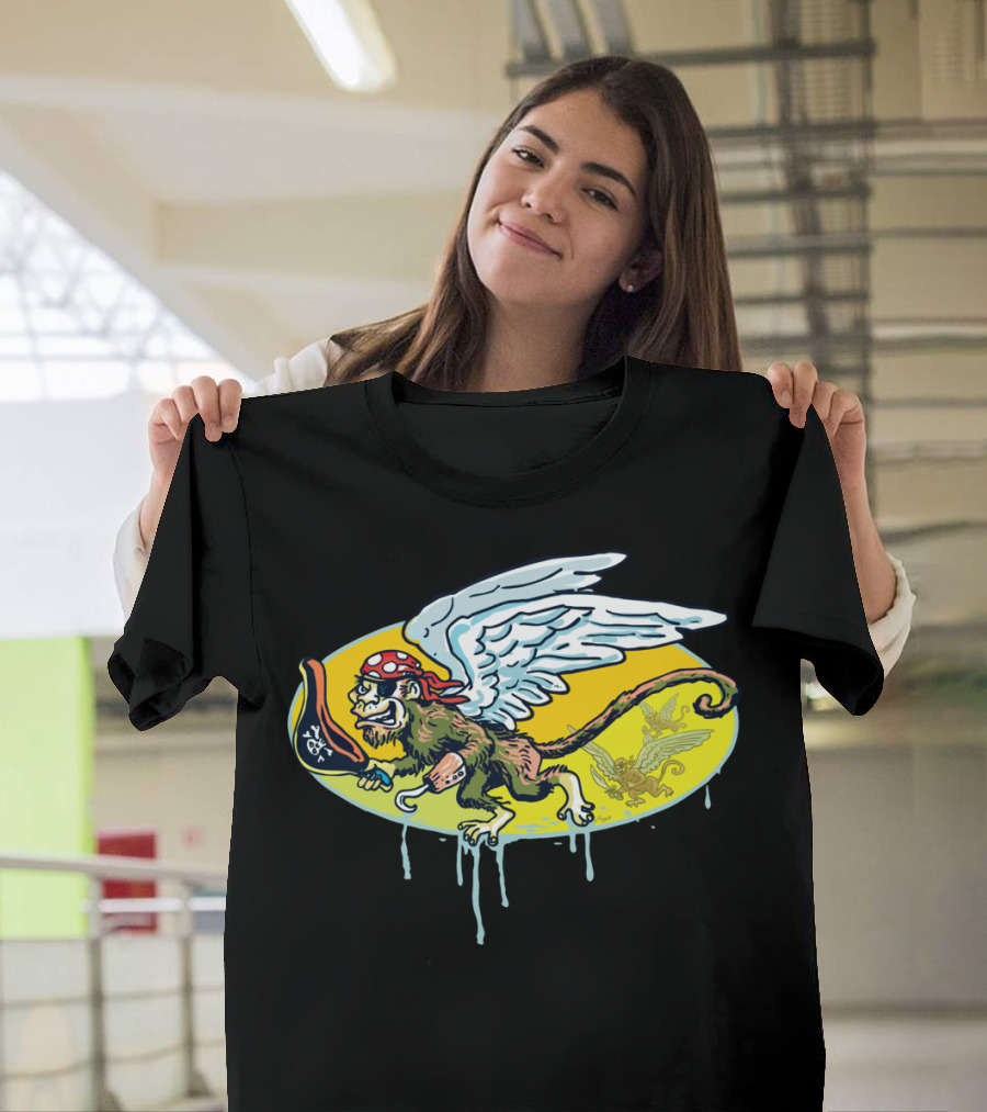 Flying Pirate Monkeys Winged Mischief Adventure T-Shirt