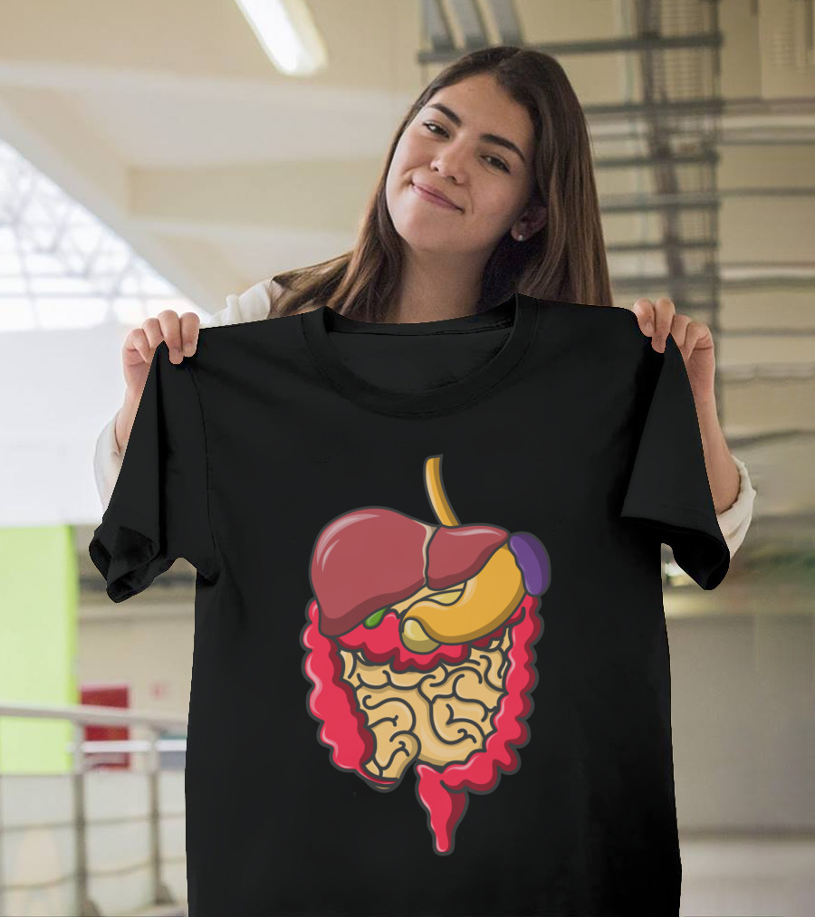 Human Organs Cartoon Colorful Anatomy T-Shirt