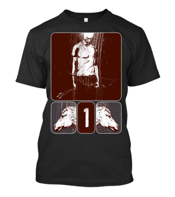 And He Rode Out As A Conqueror Bent On Conque With Archer And Horse Heads Number 1 T-Shirt