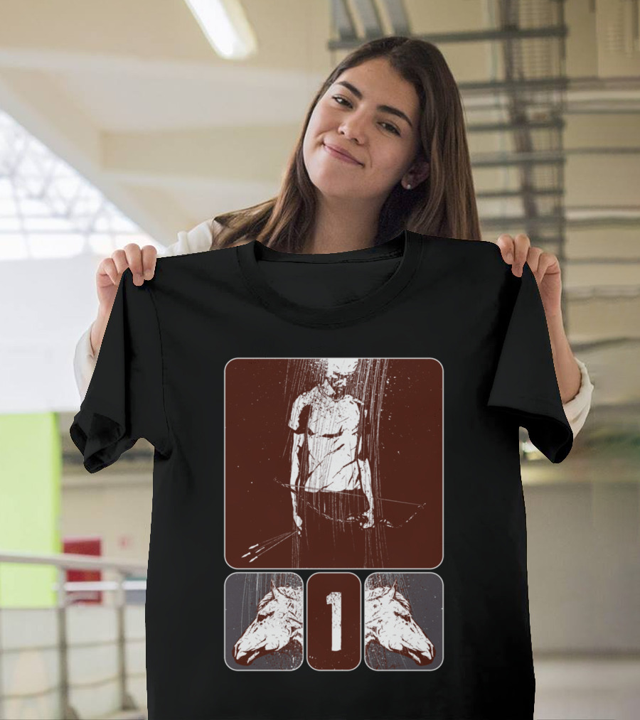 And He Rode Out As A Conqueror Bent On Conque With Archer and Horse Heads Number 1 T-Shirt