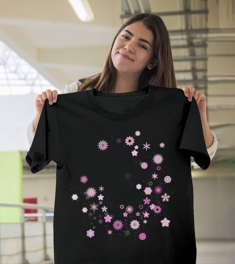 Digital Mandala Flower Buds Starry Bloom T-Shirt