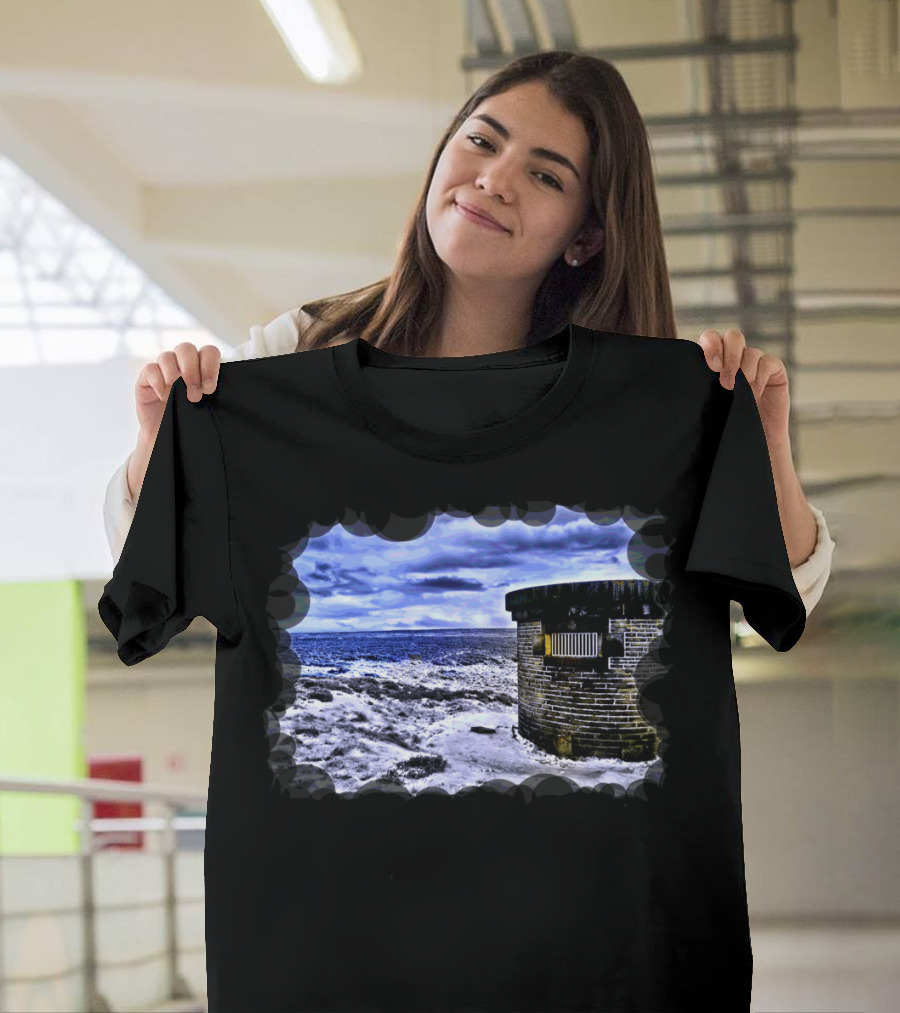 A Winter Wishing Well Coastal Fortress Snowy Landscape T-Shirt