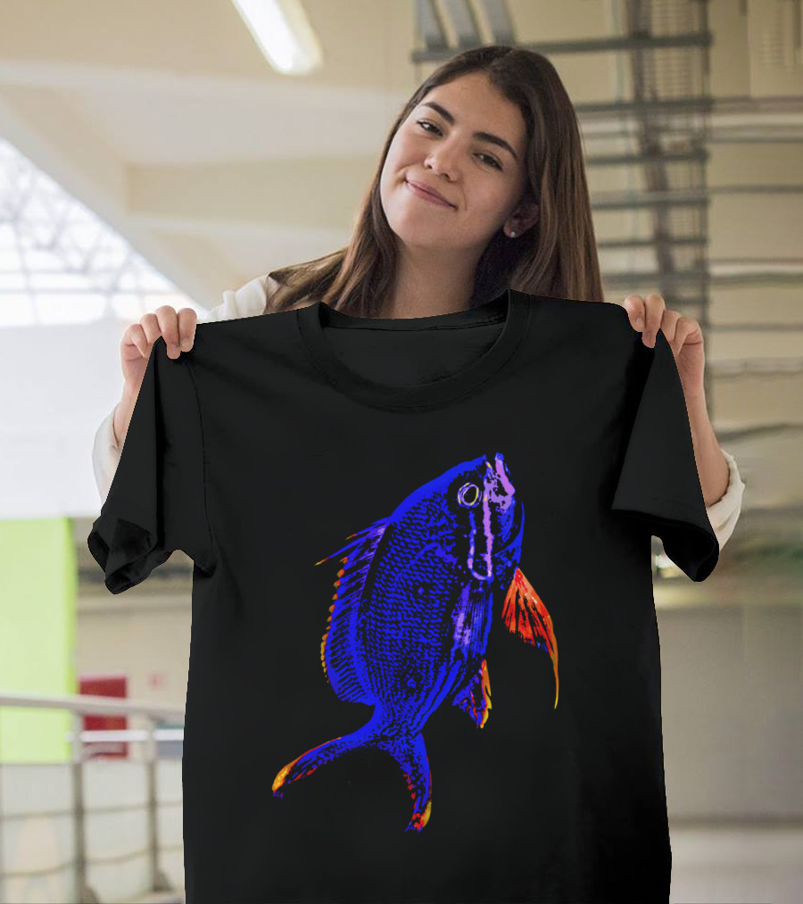 Blue Ocean Fish Vibrant Neon T-Shirt