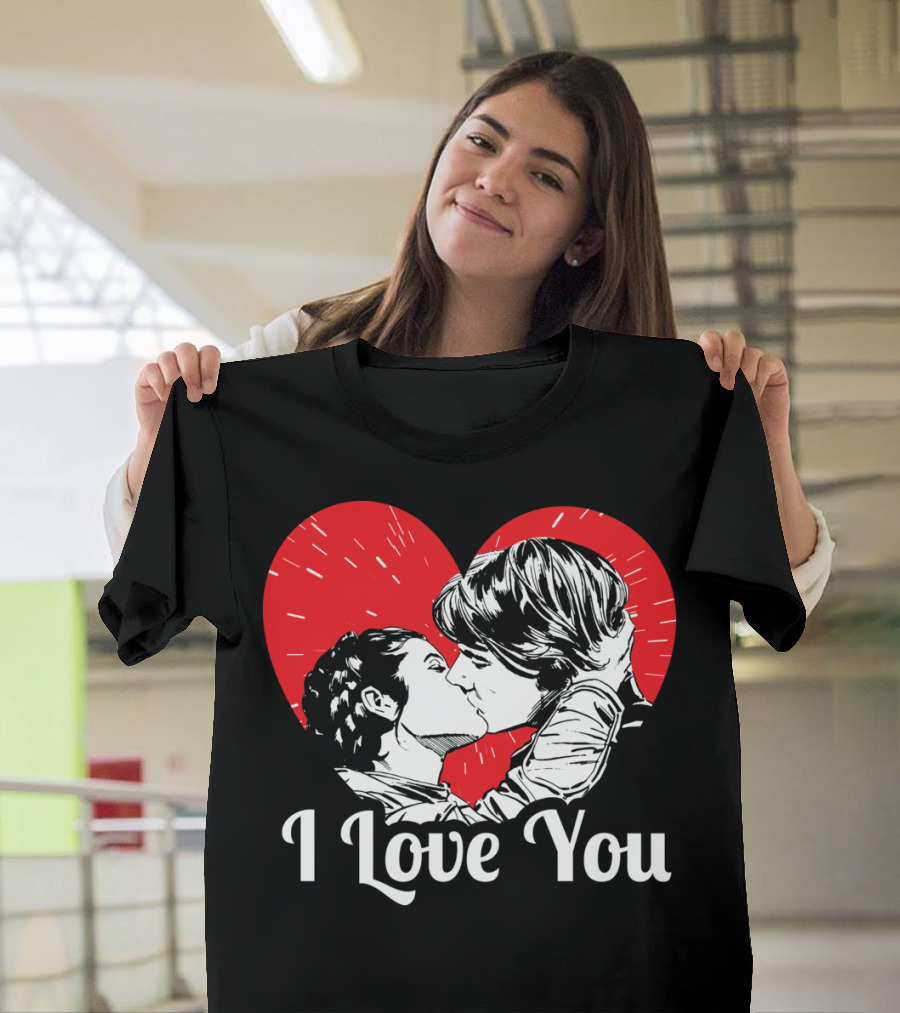 Rebel Love I Love You Heart Kiss T-Shirt