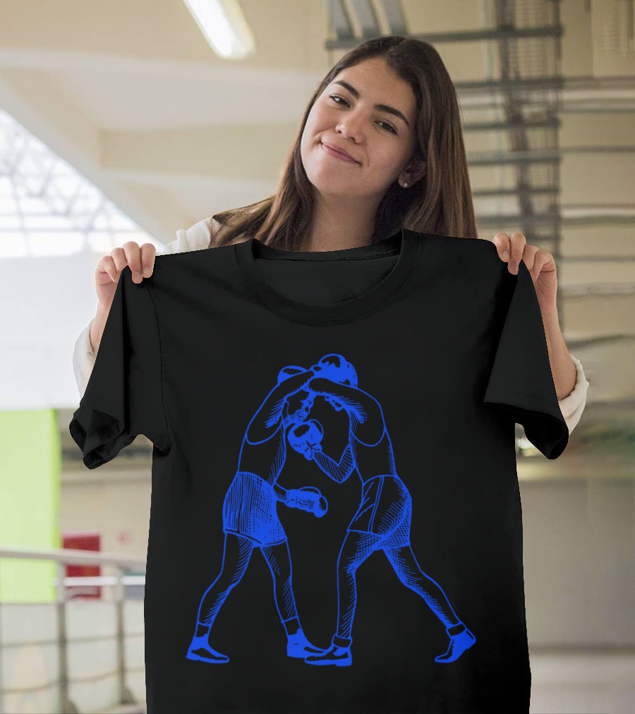 Cool Vintage Boxing Blue Fighters in Action T-Shirt