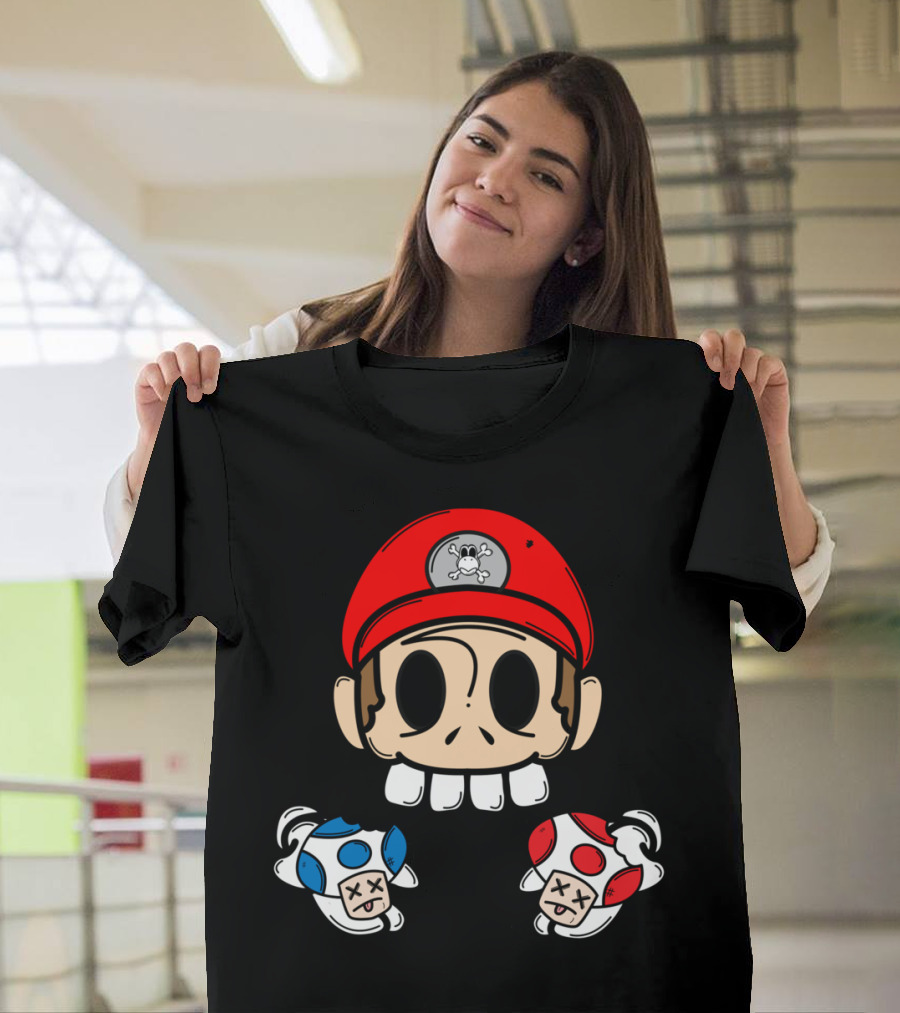Red Or Blue Bl Parody Gaming Character Mushrooms T-Shirt