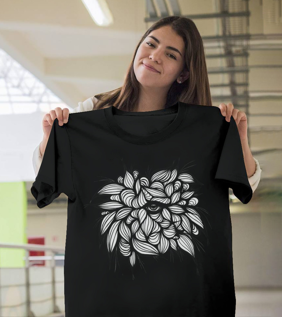 Eye Lines 1 Monochrome Abstract Optical Illusion T-Shirt