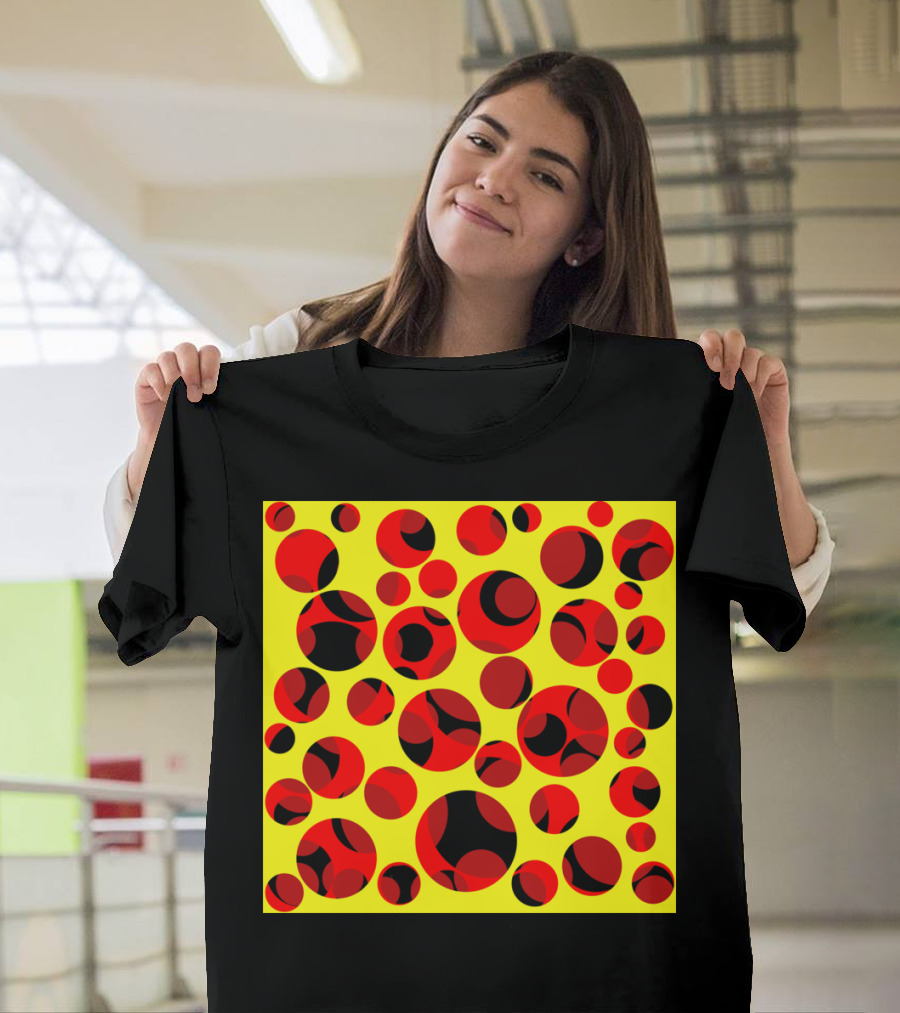 Swiss Cheese Red and Black Circular T-Shirt