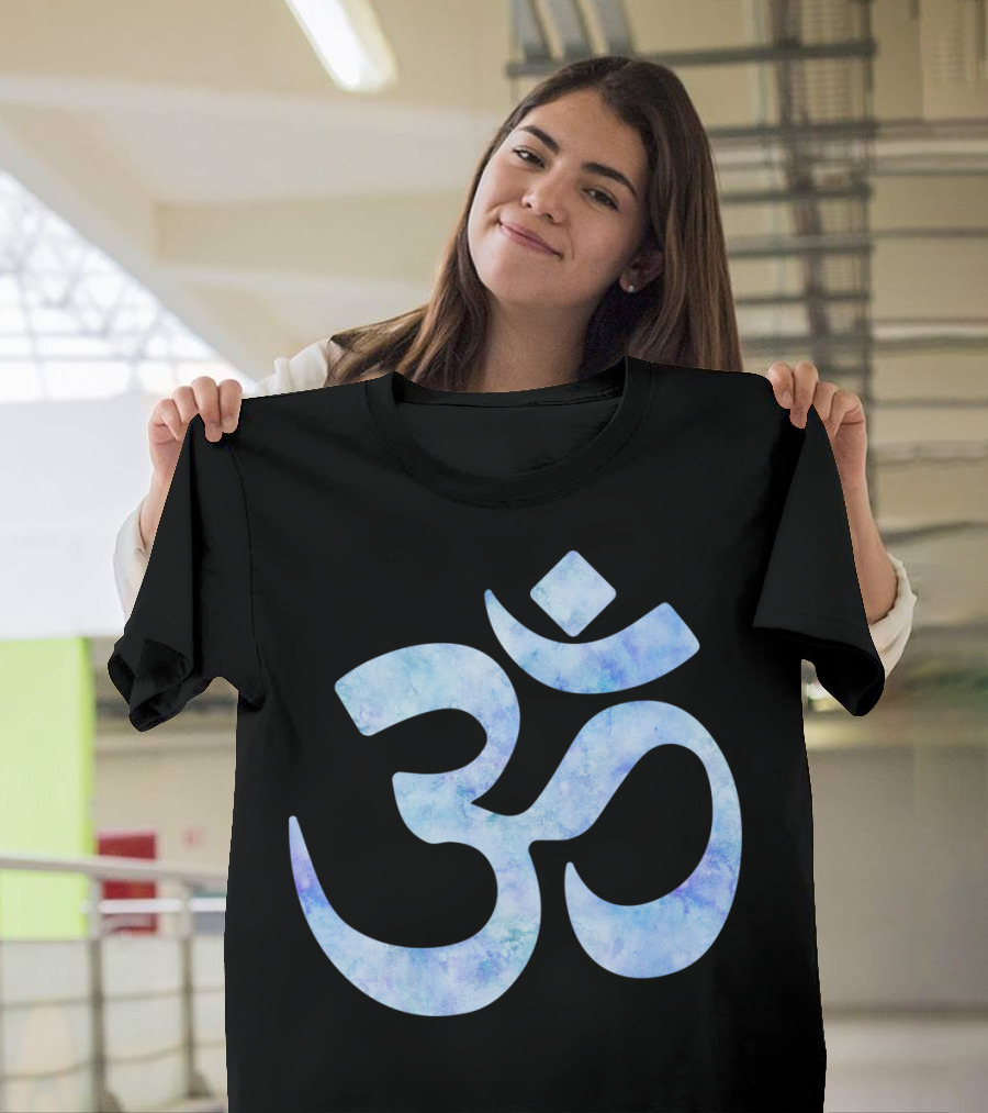 Blue Watercolor Ohm T-Shirt