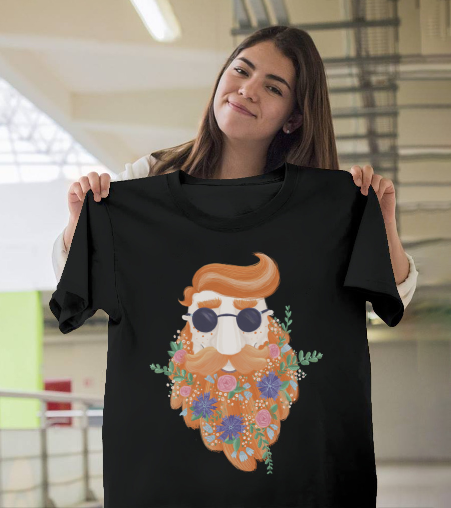 Redbeard Floral Sunglasses Beard T-Shirt