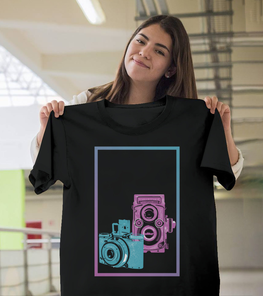 Photography Definition Multicolor Vintage Cameras T-Shirt