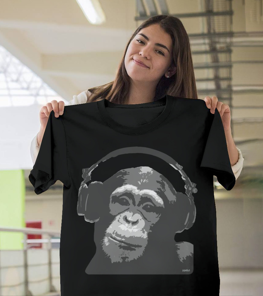 DJ Monkey Headphones Iconic Music T-Shirt