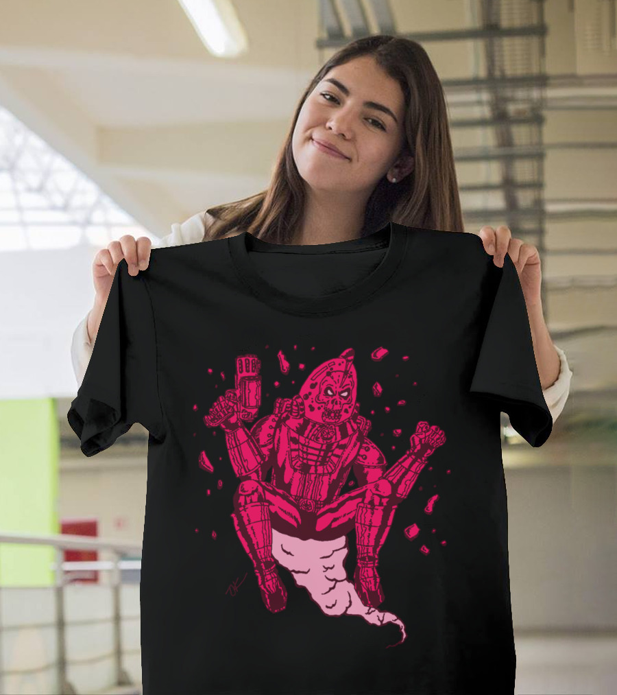 Cosmic Skull Magenta Robotic Warrior Spirit T-Shirt