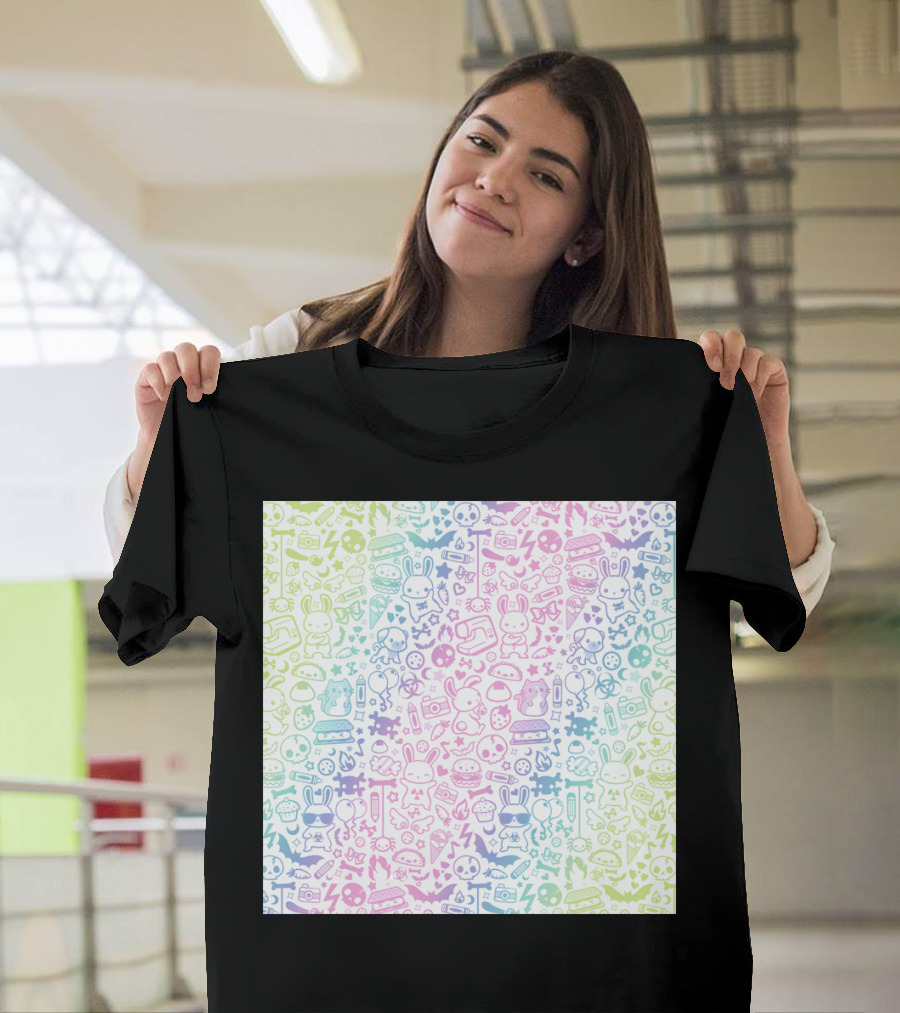 Tainted Sweets Pastel Bunny Confetti Icons T-Shirt