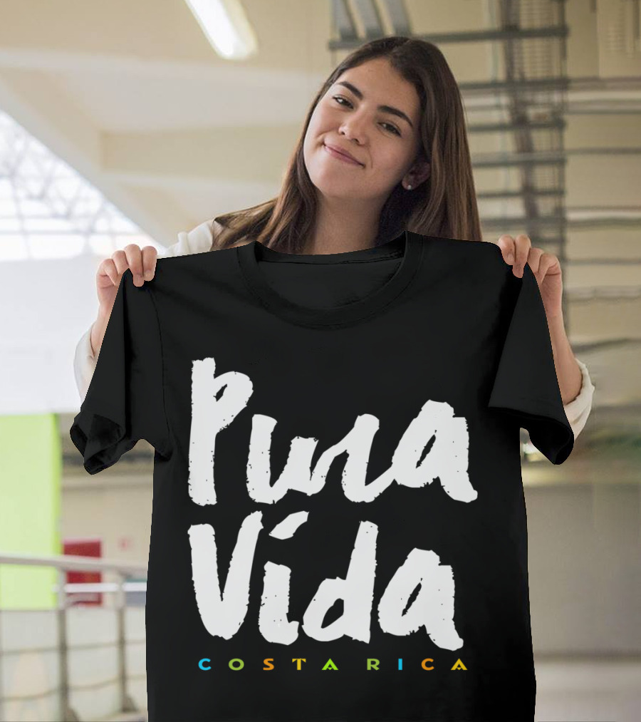 Pura Vida Costa Rica Vibrant Text T-Shirt