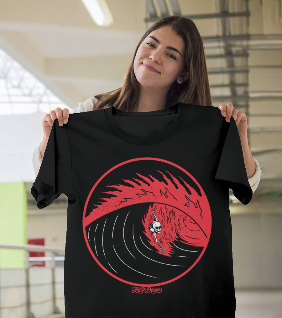 Bodysurfing After Death Skull Wave Jmack T-Shirt