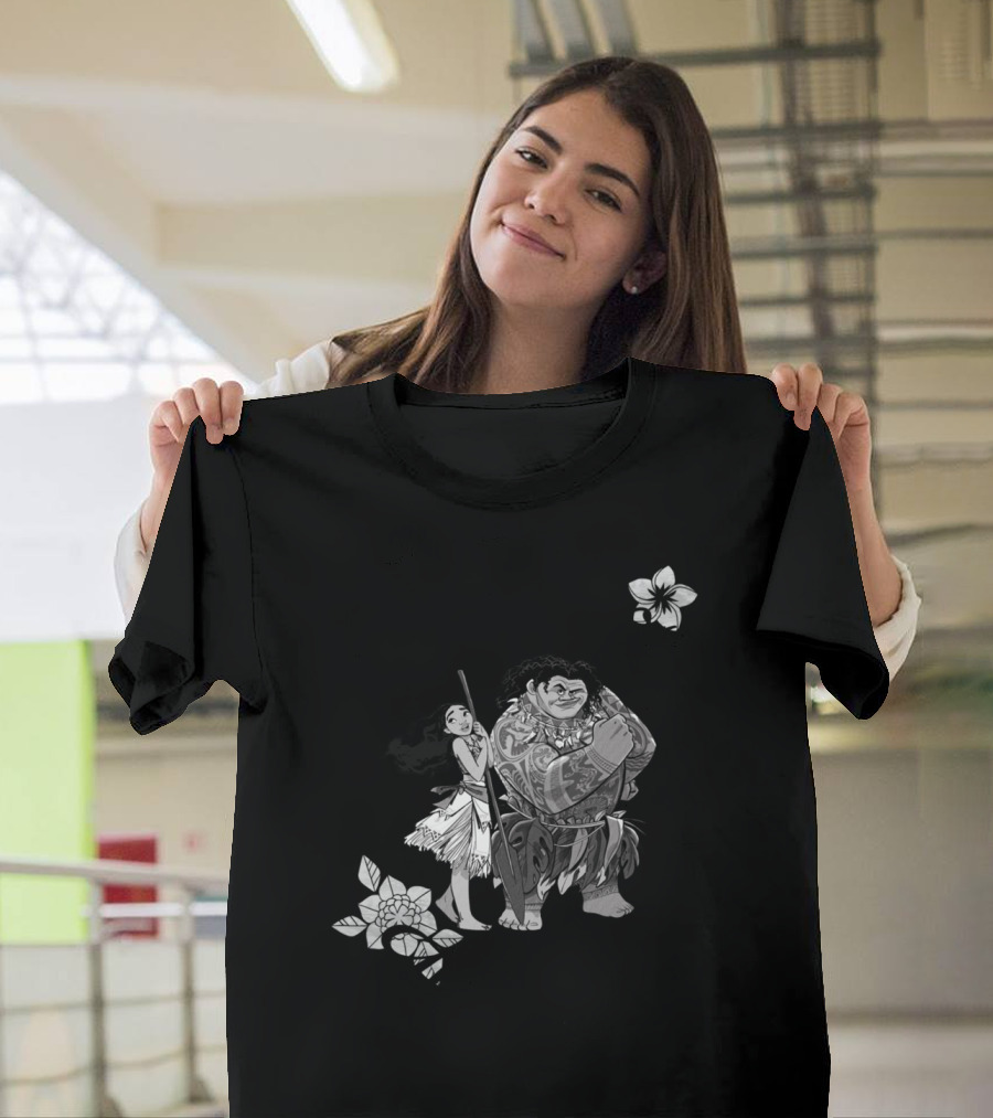 We Know The Way Moana Maui Polynesian Flowers T-Shirt