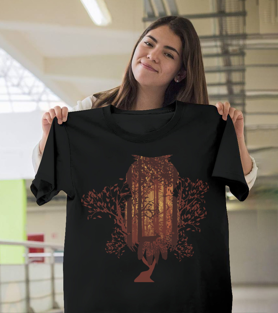 Autumn Woodland Owl T-Shirt